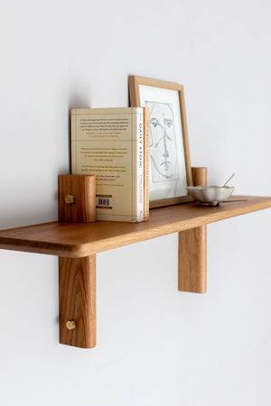 Jut Timber Mounted Display Shelf - One Tier
