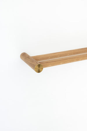 Classic Timber Mounted Towel Rail - Double